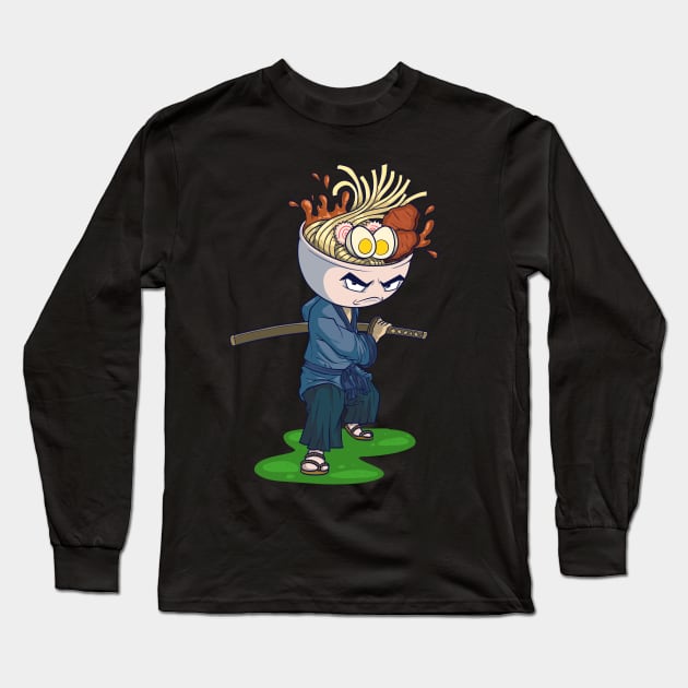 Ramen Samurai Long Sleeve T-Shirt by rudypagnel